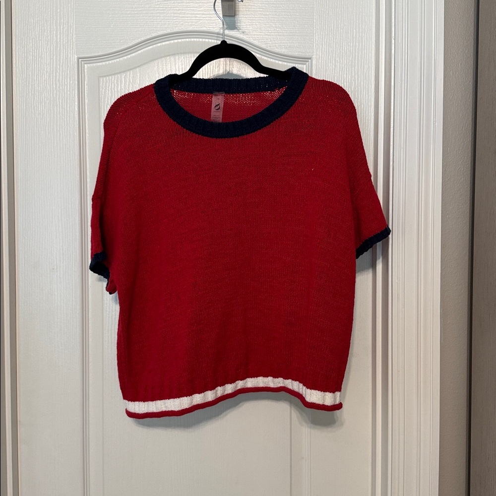 Lou & Grey Red and Navy Sweater